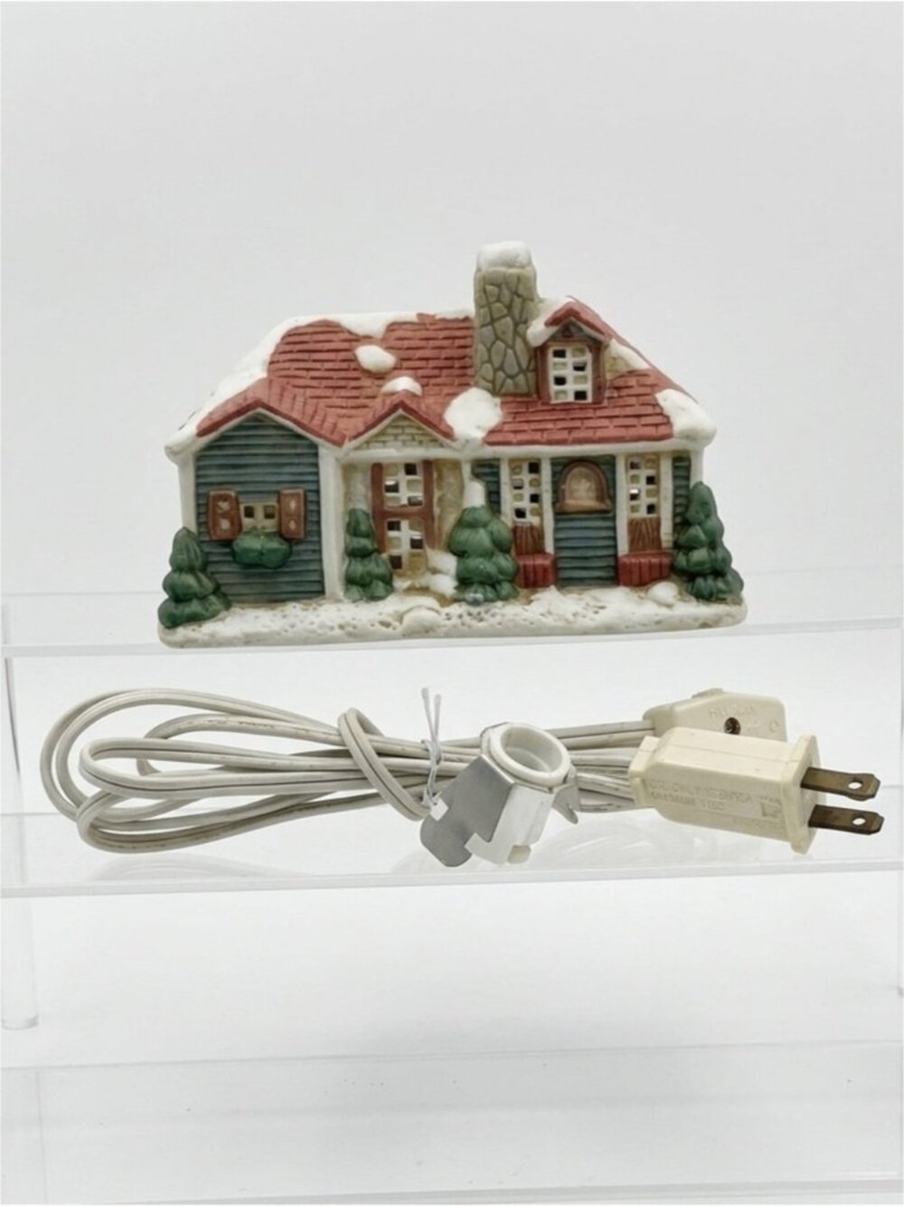 Vintage Lighted House American MCM Porcelain Hand Painted Christmas Holiday 1993 - Picture 6 of 16